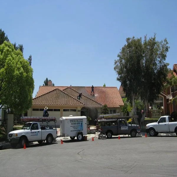Before roof cleaning photo for a residential project