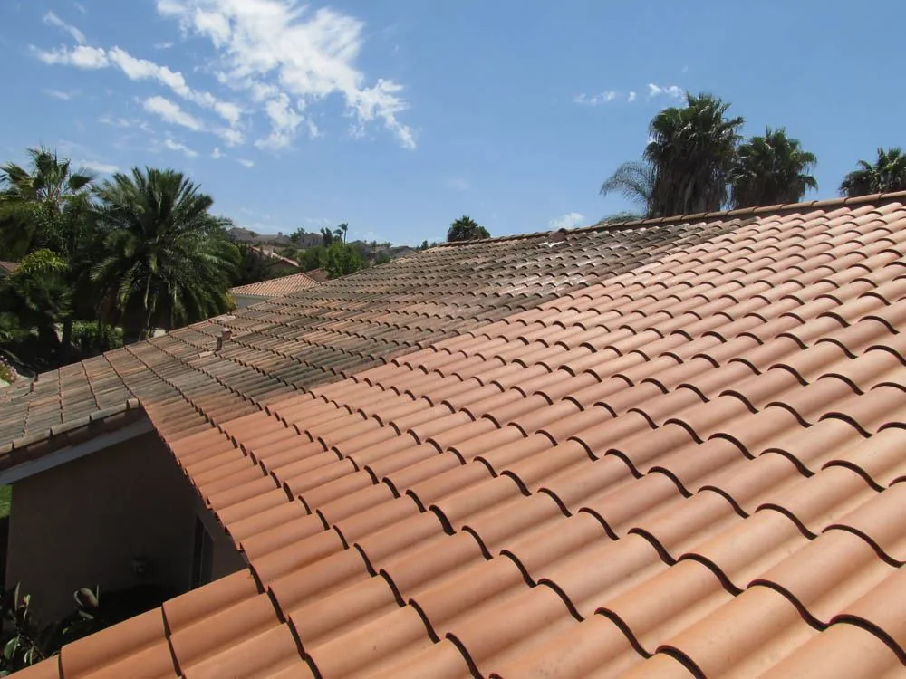 After photo of roof tile repair work