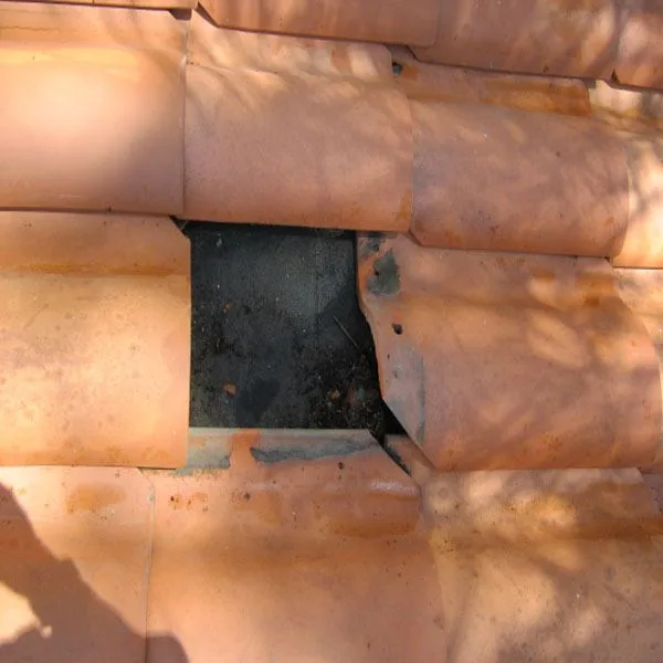 Roof repair and replacement before and after project example